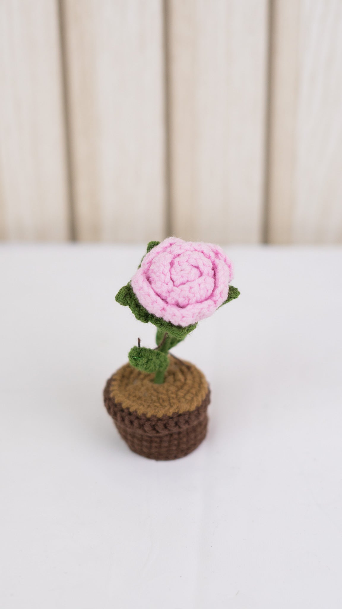 Rosa Mini Decorativa Tejida