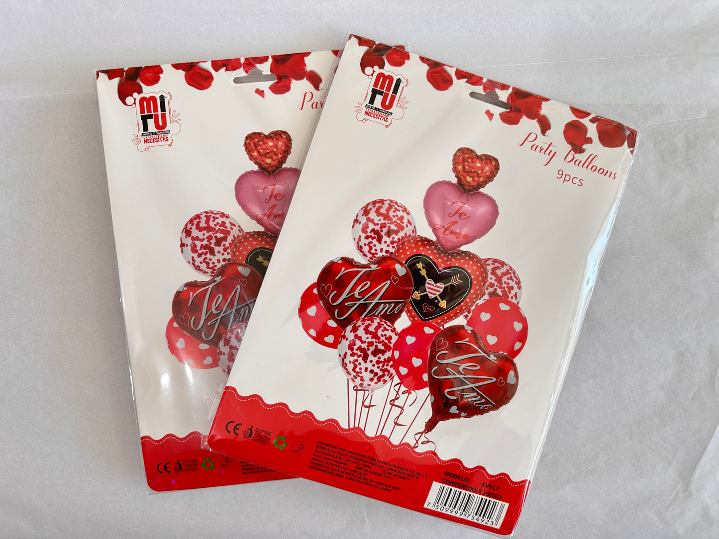 Set de globos de corazón