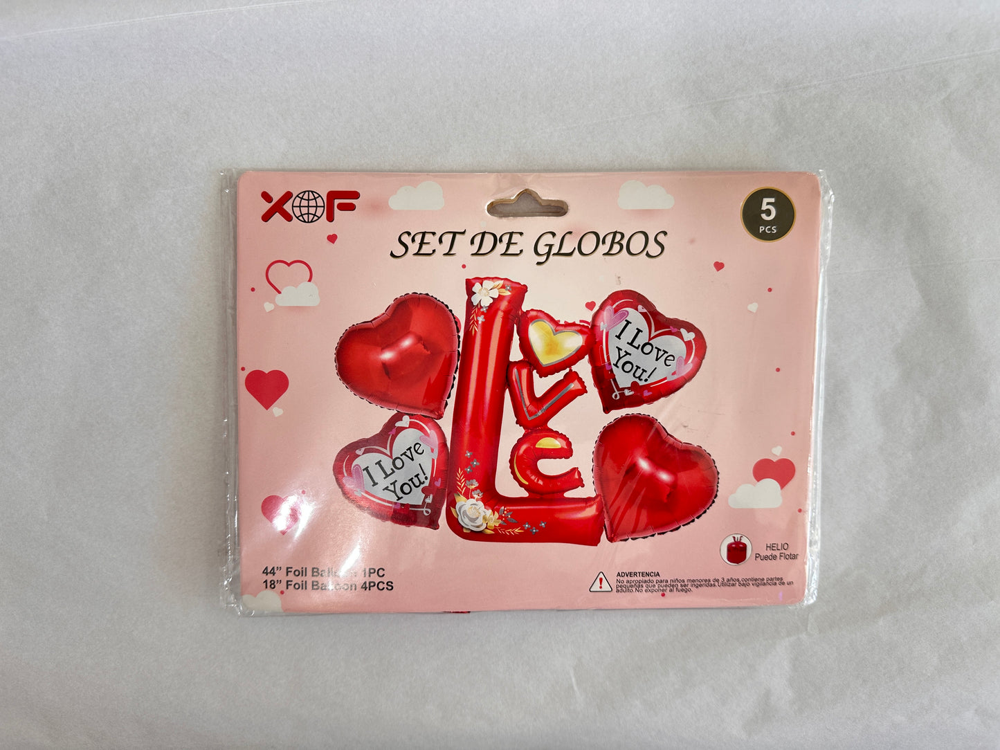 Set de globos con frase love