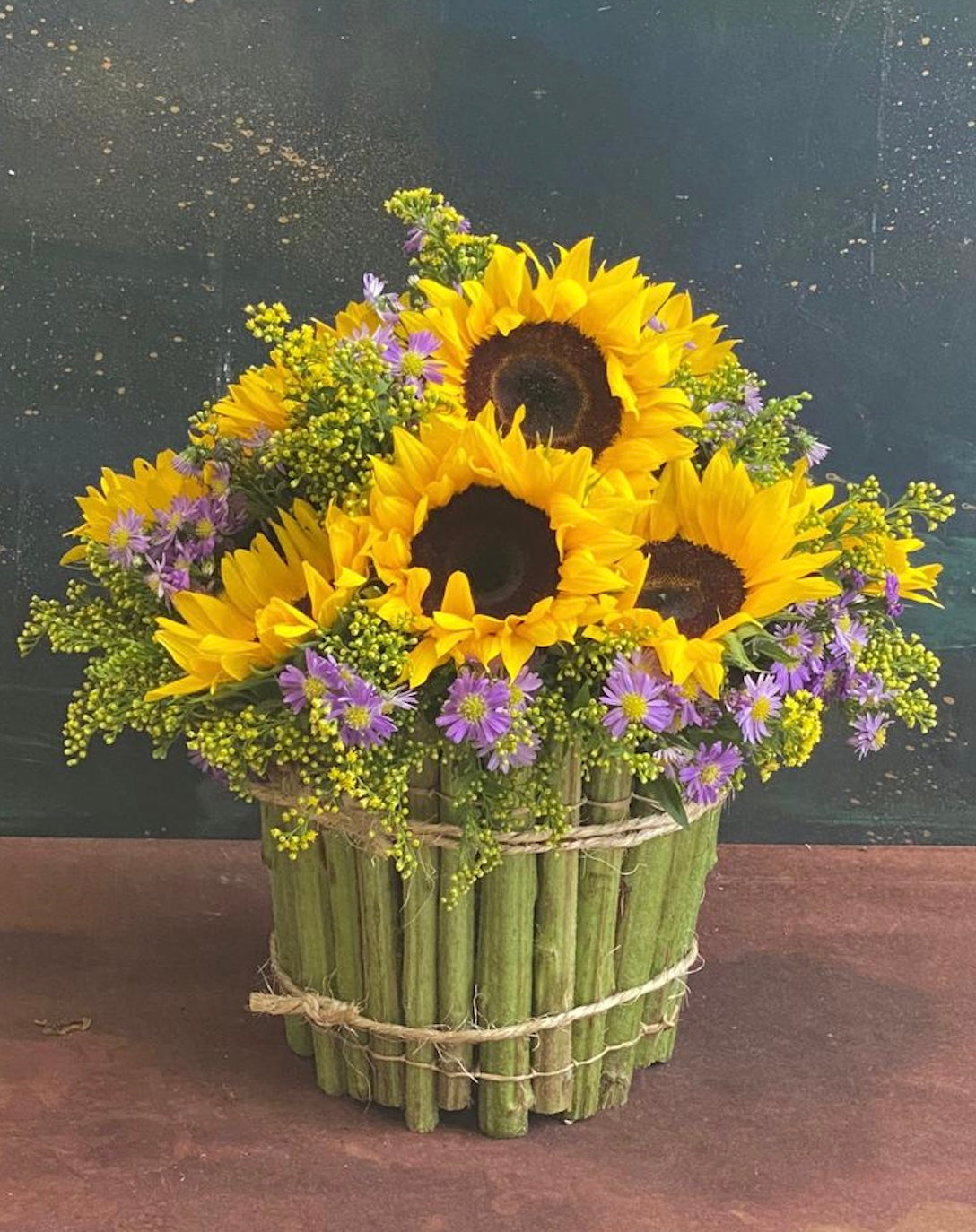 Arreglo de girasoles