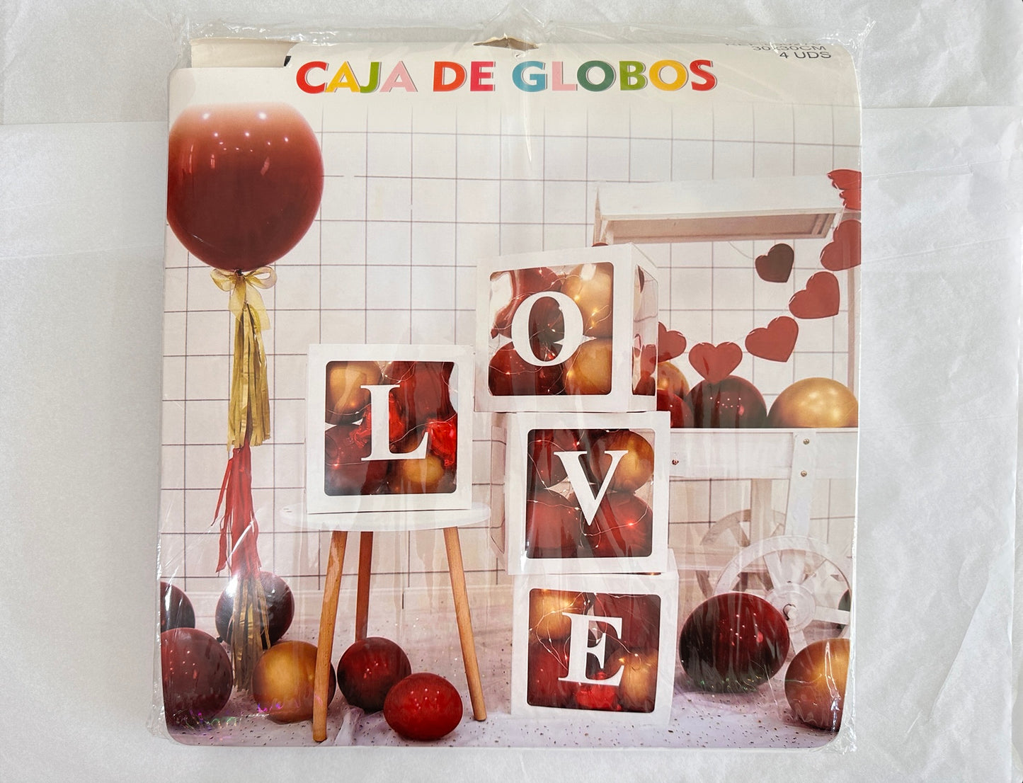 Cajas decoradas con globos