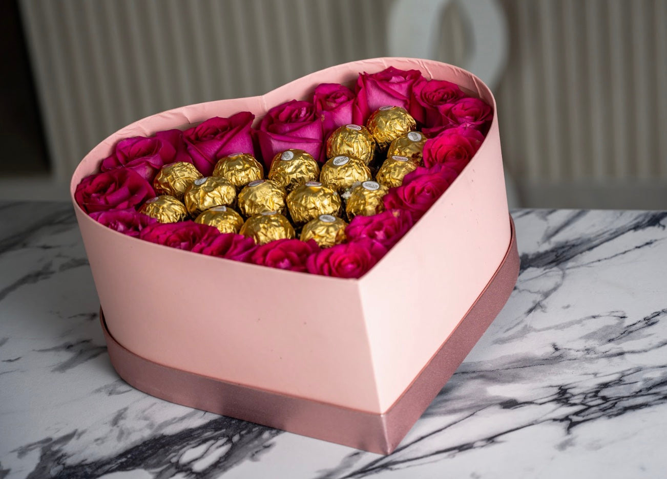 Corazón con ferreros